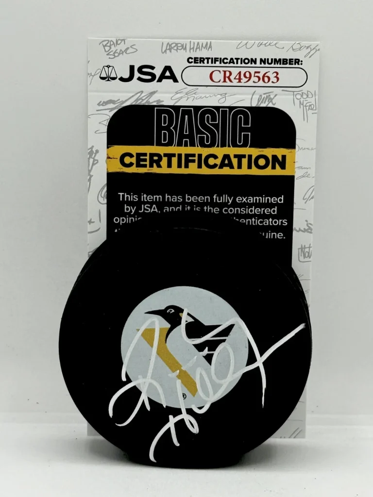 Randy Hillier signed Pittsburgh Penguins Logo Puck autographed JSA