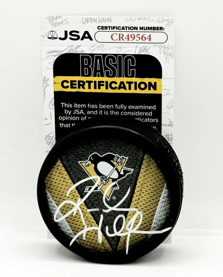 Randy Hillier signed Pittsburgh Penguins Puck autographed JSA