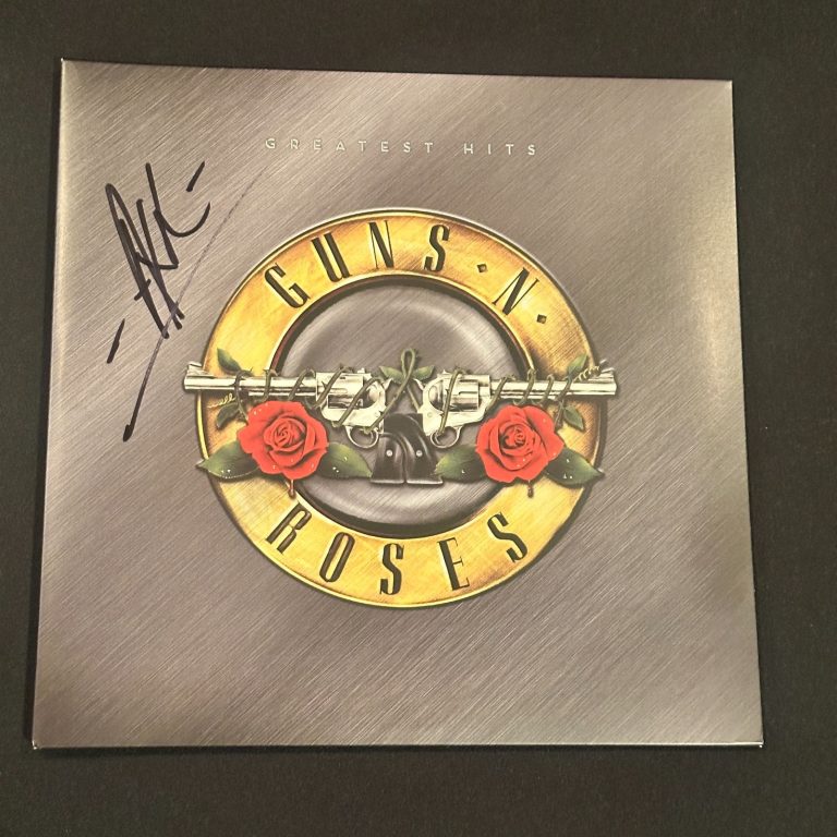 AXL ROSE Signed Guns N Roses Greatest Hits LP ALBUM COVER Beckett Auth (BAS) LOA