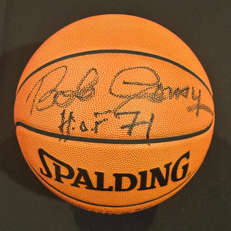 BOB COUSY Signed Spalding Official GAME BASKETBALL JSA w/ HOF