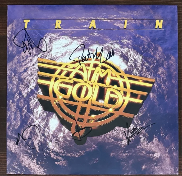 Train FULL BAND SIGNED AM Gold Vinyl LP JACKET COVER BAS Beckett COA Autograph