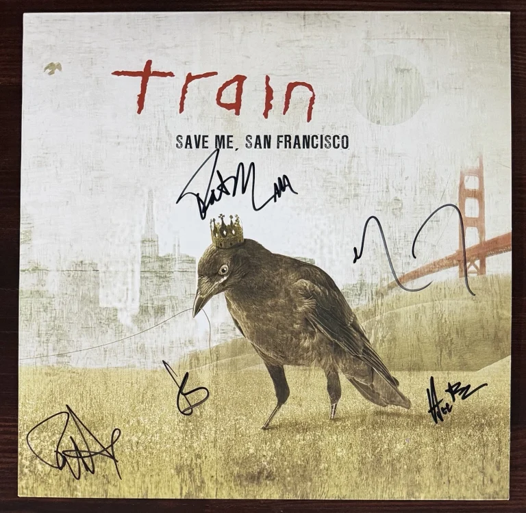 Train BAND SIGNED Save Me San Francisco Vinyl LP COVER BAS Beckett COA Autograph
