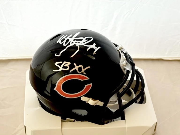 Matt Suhey signed Chicago Bears mini helmet autographed W/ SB XX JSA Witnessed