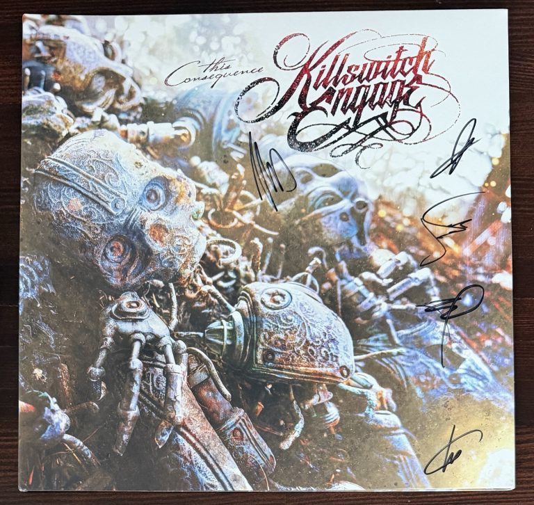 SIGNED COVER KILLSWITCH ENGAGE THE CONSEQUENCE RED VINYL BECKETT BAS COA AUTO