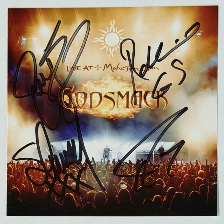 SIGNED Godsmack LIVE MOHEGAN SUN Album Cover Card & CD BAS Beckett COA AUTOGRAPH