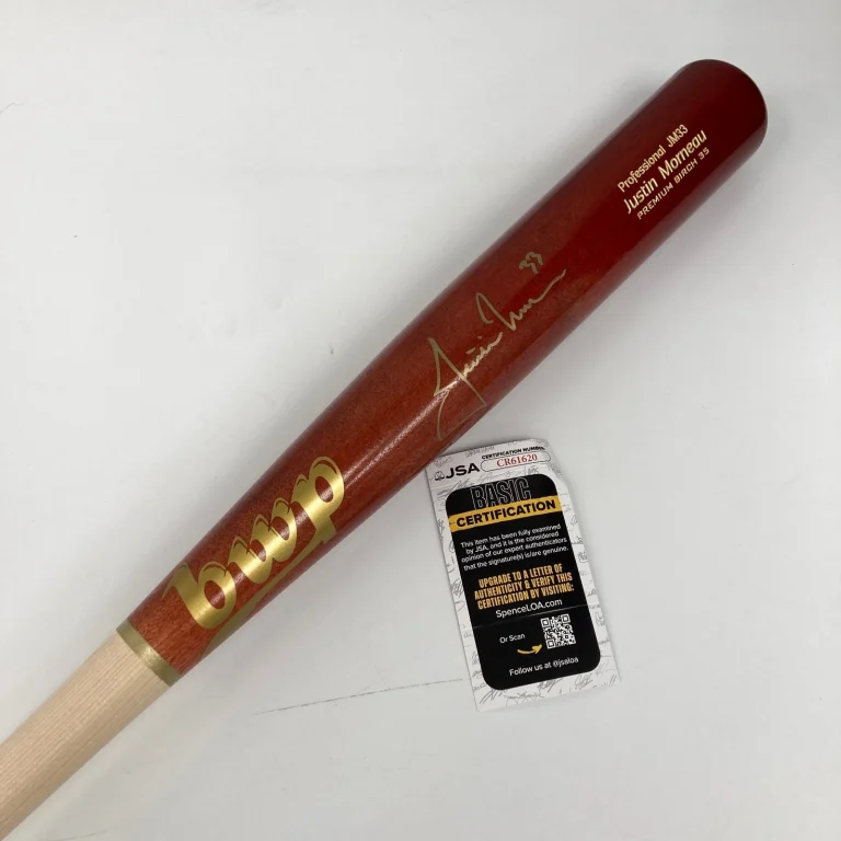 Justin Morneau Signed Game Model Baseball Bat JSA COA
