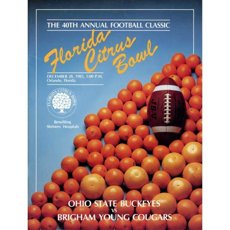 Unautographed Magazine Ohio State vs BYU '85 Florida Citrus Bowl Program 58430