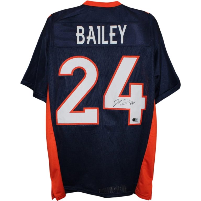 Champ Bailey Autographed Pro Style XL Jersey Blue Beckett Witness 58653
