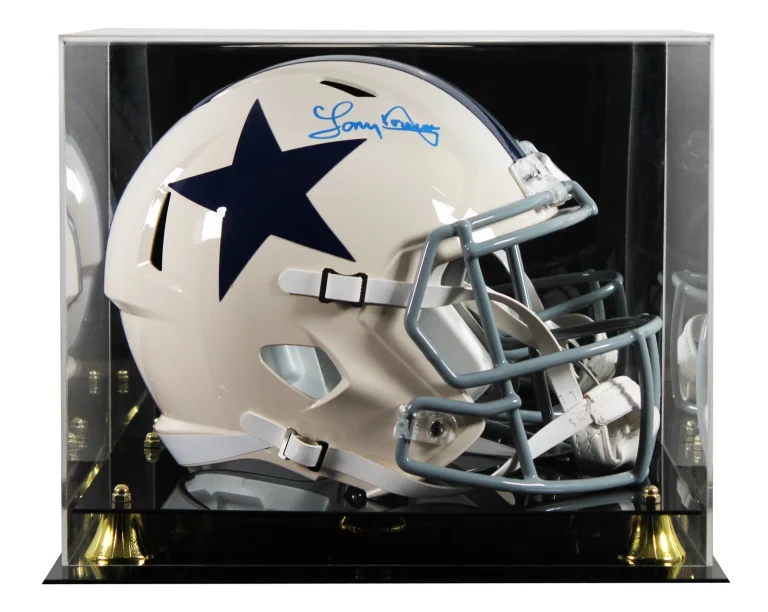Cowboys Tony Dorsett Signed Retro Full Size Speed Rep Helmet W/ Case BAS Wit 2