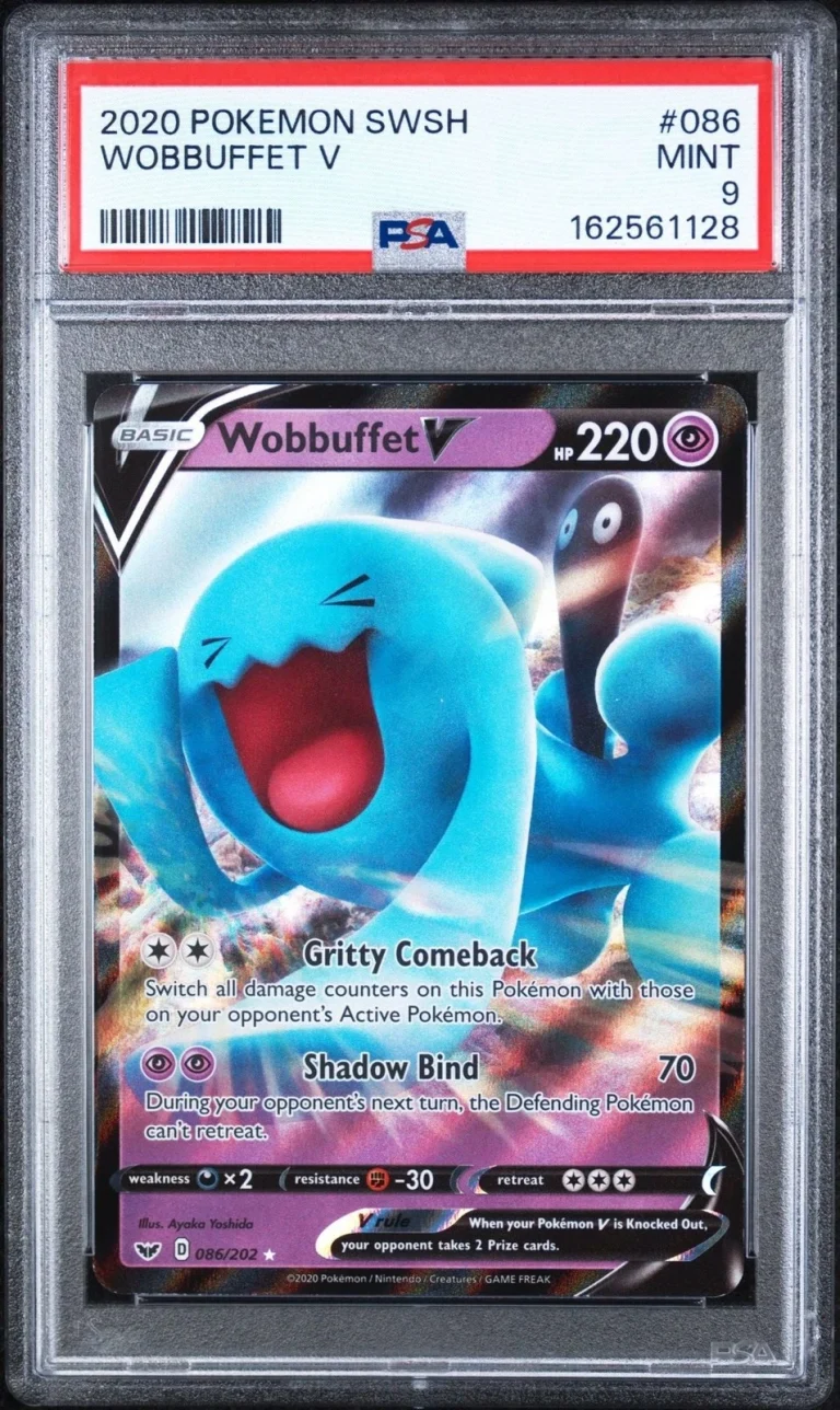 Graded 2020 Pokemon EN SWSH Wobbuffet V 086 Trading Card Game PSA 9 Mint