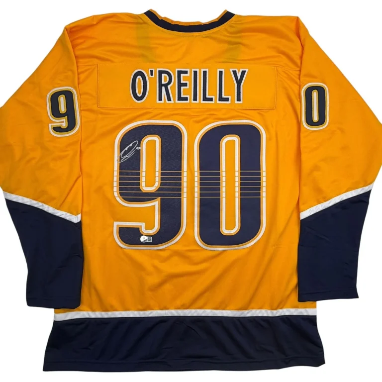Autographed/Signed Ryan O'Reilly Nashville Yellow Hockey Jersey Beckett COA