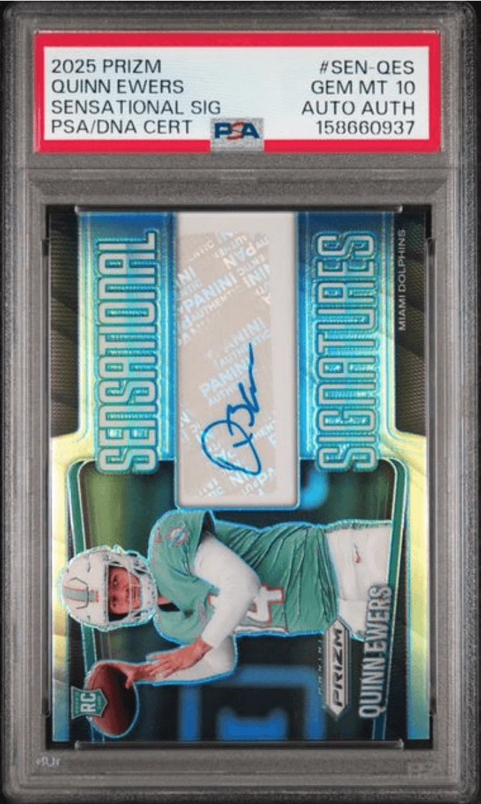 Graded 2025 Prizm Quinn Ewers #SENQES /149 Rookie RC Card PSA 10 AUTO Auth