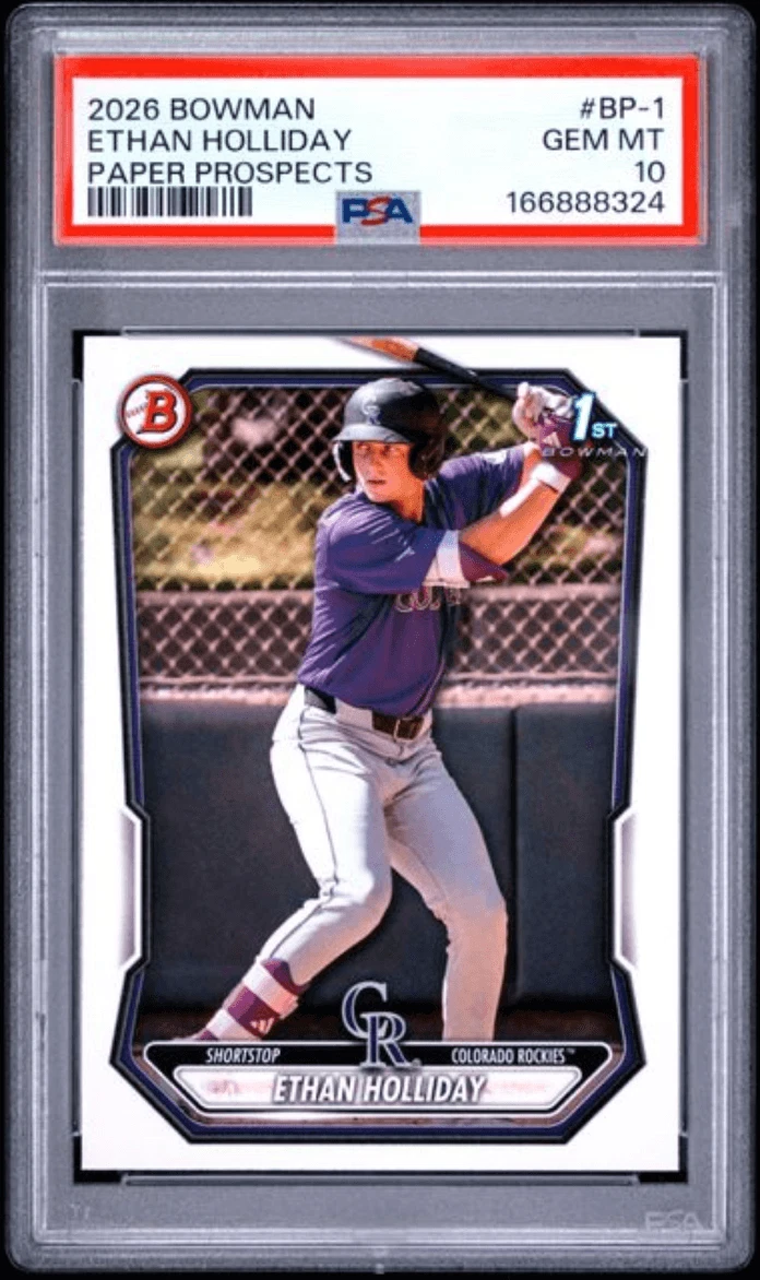Graded 2026 Topps Bowman Ethan Holliday #BP1 Rookie RC Baseball Card PSA 10