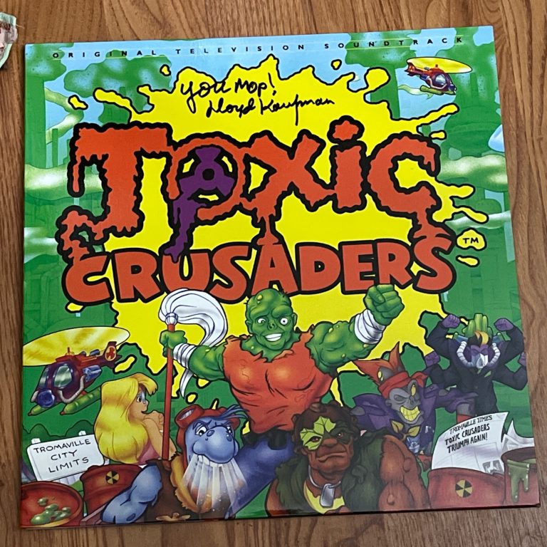 LLOYD KAUFMAN SIGNED AUTOGRAPHED TOXIC CRUSADERS SOUNDTRACK VINYL LP ACOA COA