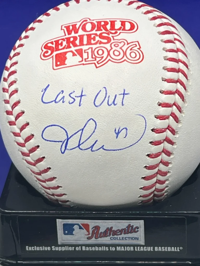 JESSE OROSCO NEW YORK METS LAST OUT BECKETT SIGNED 1986 WS BASEBALL