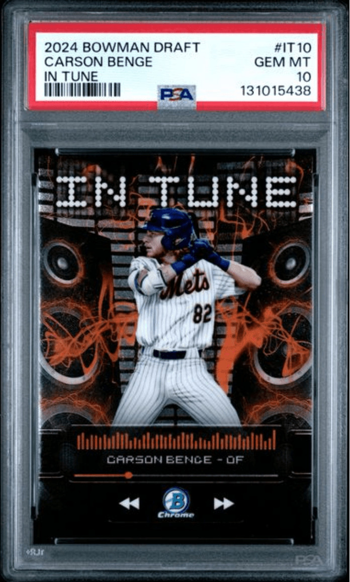 Graded 2024 Topps Bowman Draft Carson Benge IT10 In Tune Rookie Card PSA 10