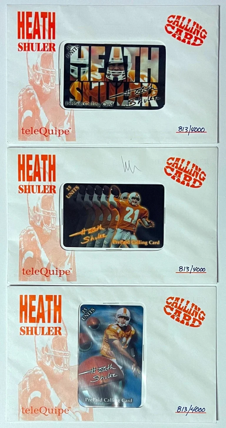 Heath Shuler 1994 TeleQuipe Prepaid Calling Card - Set of 3 -#813/4000 -Tennesse